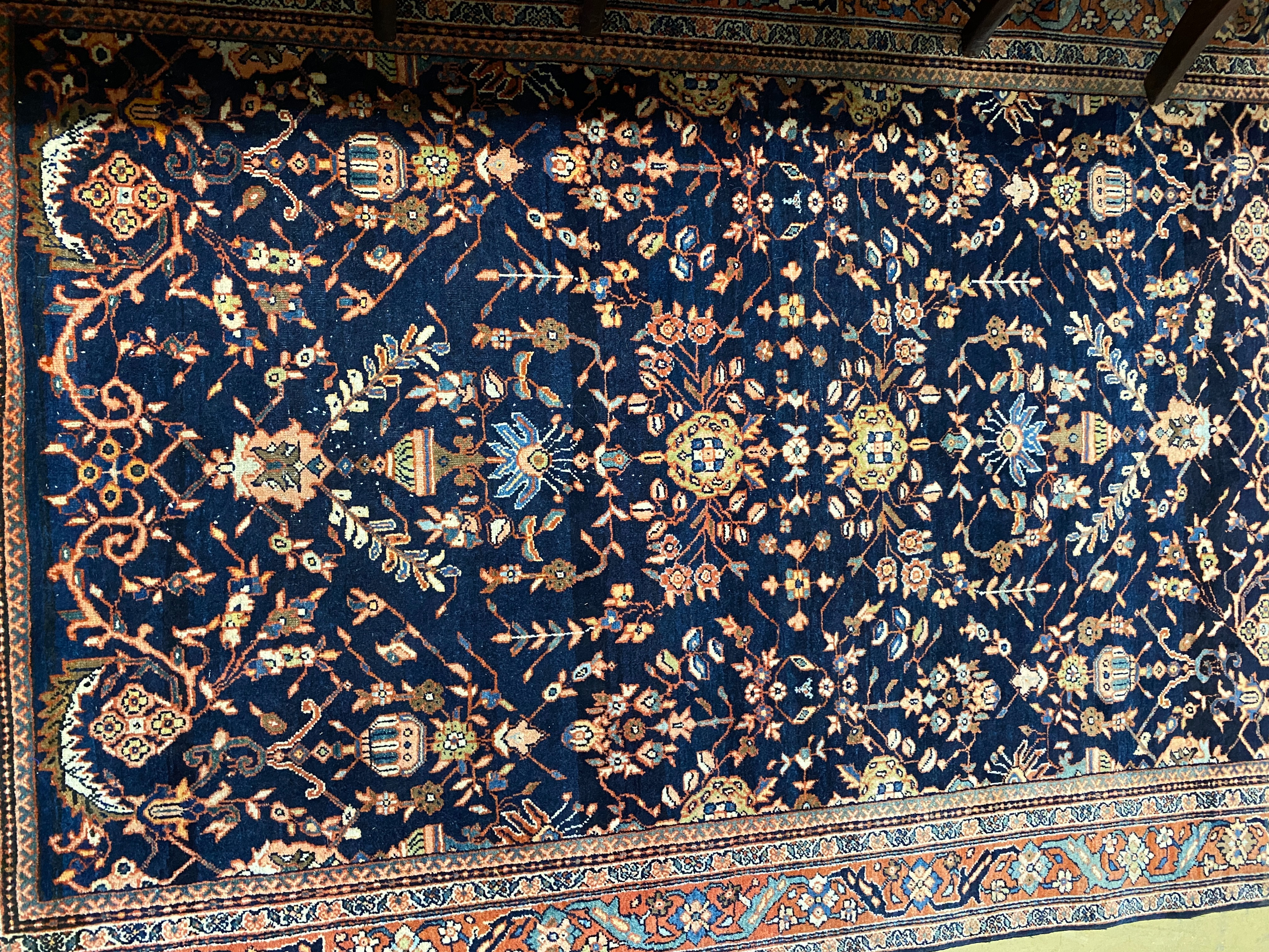 A North West Persian blue ground rug, 200 x 130cm